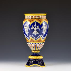 Vaso com base perfurada e decoração grotesca - Ginori